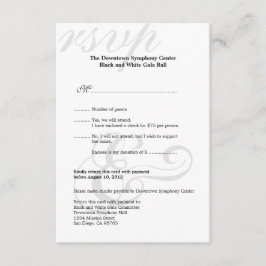 Respuesta RSVP simple de la empresa de gala blanca