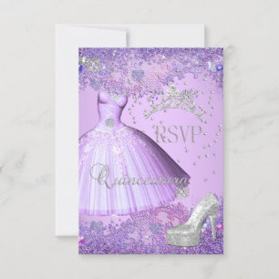 Respuesta RSVP Vestido Quinceañera Tiara Purpura Z