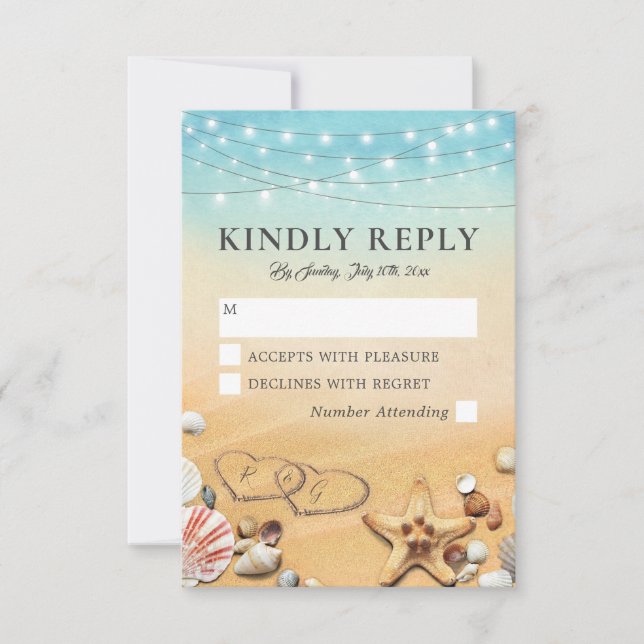 Respuesta Rústica Tropical Boda del Corazón de Pla (Anverso)