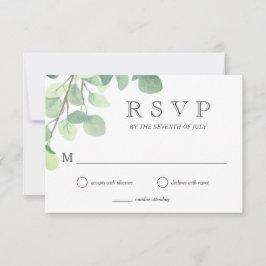 Respuesta simple de Eucalyptus Greenery Boda RSVP