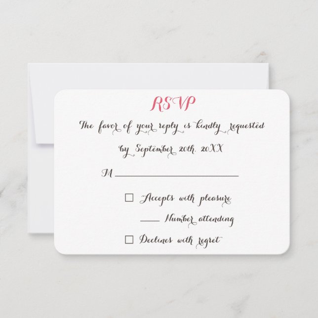 Respuesta simple de un Boda de tipografía elegante (Anverso)