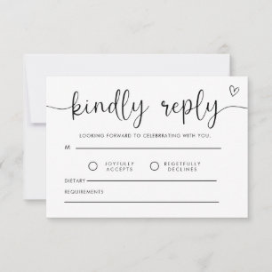 Respuesta, Tarjeta De Inserción Boda, Rsvp Simple