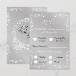Respuesta Vintage de Plata y Blanco con Borde Orna