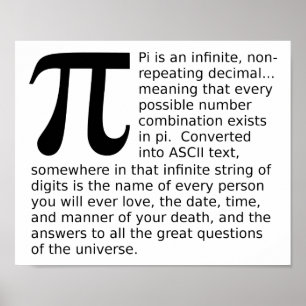 Respuestas infinitas de Pi divertido póster