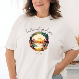 Restaura mi salmo de alma 23 camiseta femenina