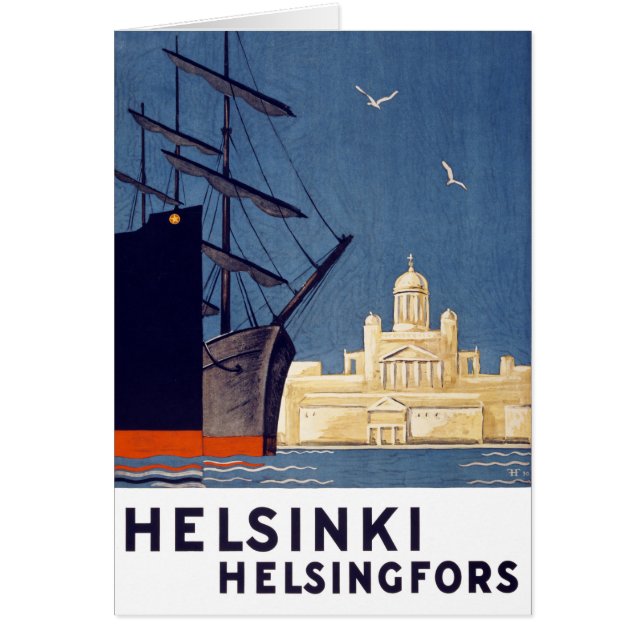 Restauración de Poster de Viajes de Helsinki Vinta (Frente)