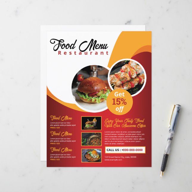 Restaurant Flyer / Food Menu Flyer (Anverso/Reverso In Situ)