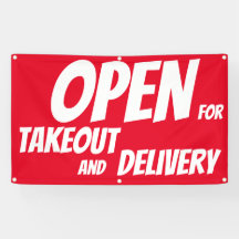 Restaurante abierto para llevar pancarta de Rótulo