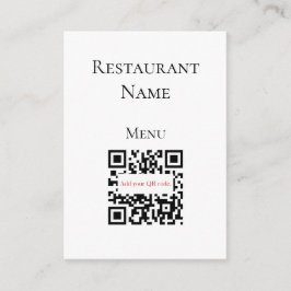 Restaurante blanco simple QR Código tarjetas de me