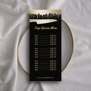 Restaurante Chef Catering Moderno Menú Negro & Oro