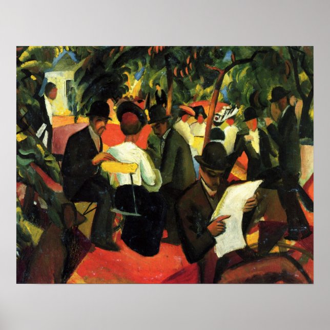 Restaurante de jardín de August Macke. Arte Antigu (Frente)
