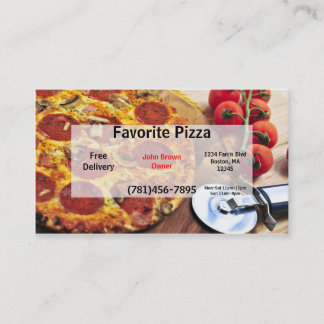Restaurante de la pizza de la tarjeta de visita