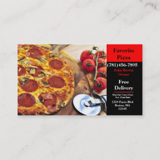 Restaurante de la pizza de la tarjeta de visita