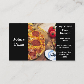 Restaurante de la pizza de la tarjeta de visita