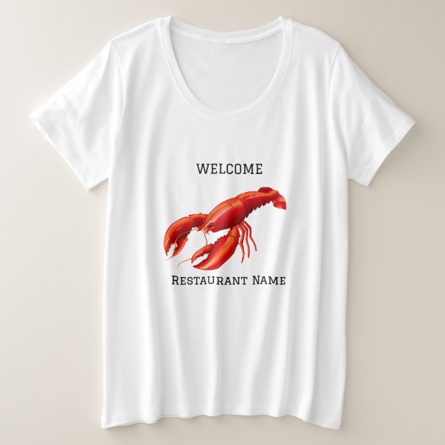 Restaurante de mariscos bienvenidos bogavante rojo (Anverso del diseño)