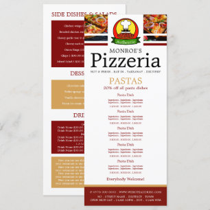 Restaurante de Pizza, Menú de Pasta Slimline