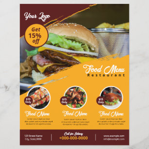Restaurante Flyer Menú de alimentos