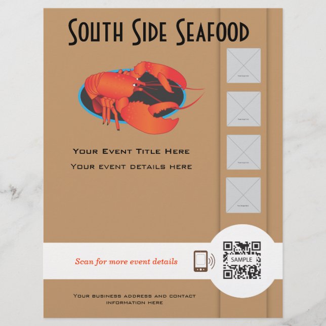 Restaurante Flyer Template Seafood (Frente)