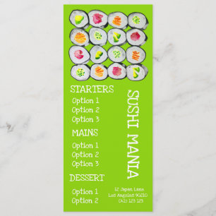 Restaurante japonés Sushi menú para la cena