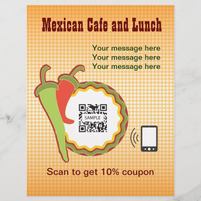 Restaurante mexicano de planilla de volante (Frente)
