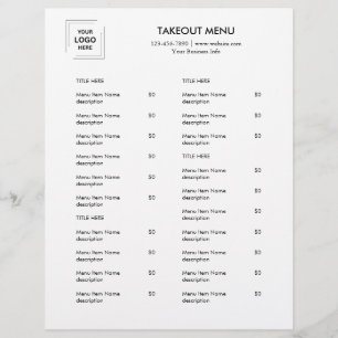 Restaurante para llevar   Menú de Catering de Logo