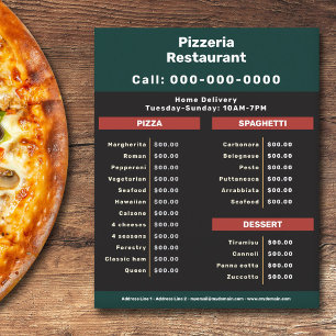 Restaurante Pizzeria Menú y lista de precios