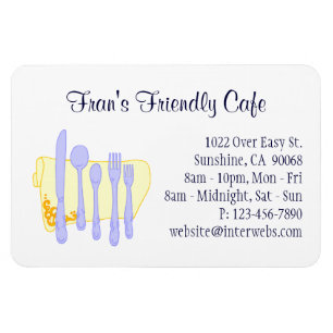 Restaurante Tarjeta de visita imán Personalizado 