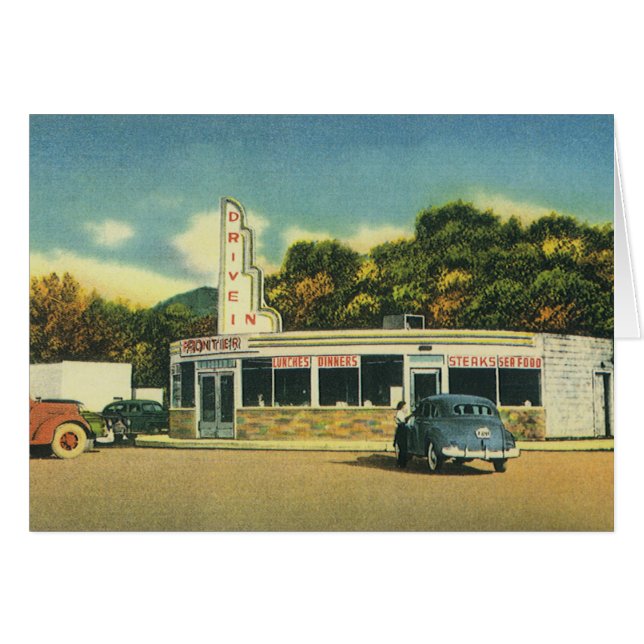 Restaurante vintage, 50's Drive In Diner y Cars (Anverso (Horizontal))