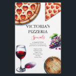 Restaurantes Flyers Pizza<br><div class="desc">Promueva su pizzería o restaurante de pizza con estos folletos de diseño bonito. Con encantadores ilustraciones acuáticos de una deliciosa pizza, un vaso de vino tinto y uvas frescas, estos folletos de personalizable son perfectos para mostrar sus especiales, artículos de menú o eventos venideros. La parte trasera está decorada con...</div>