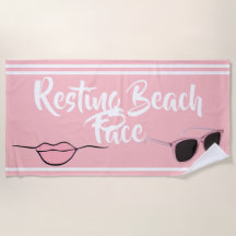 Resting Beach Face Pink Beach Toalla
