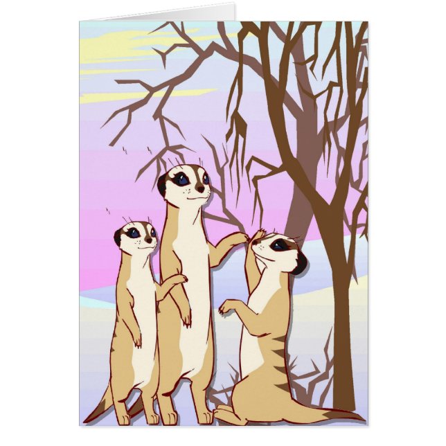 Resuelva los meerkats, familia en la nieve (Frente)