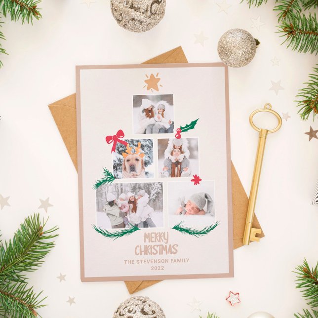 Resumen 5 fotos feliz árbol de Navidad cruz (Subido por el creador)