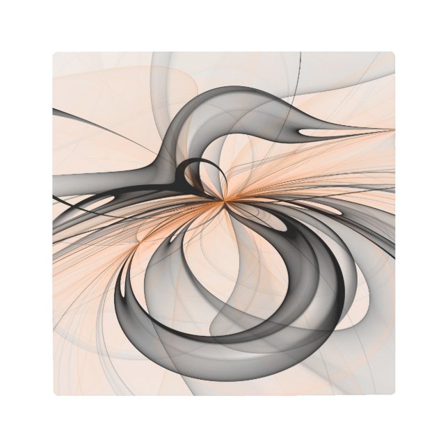 Resumen Antracita Grey Siena Arte Fractal Moderno (Anverso)