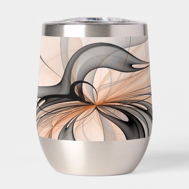 Resumen Antracita Grey Siena Arte Fractal Moderno (Frente)