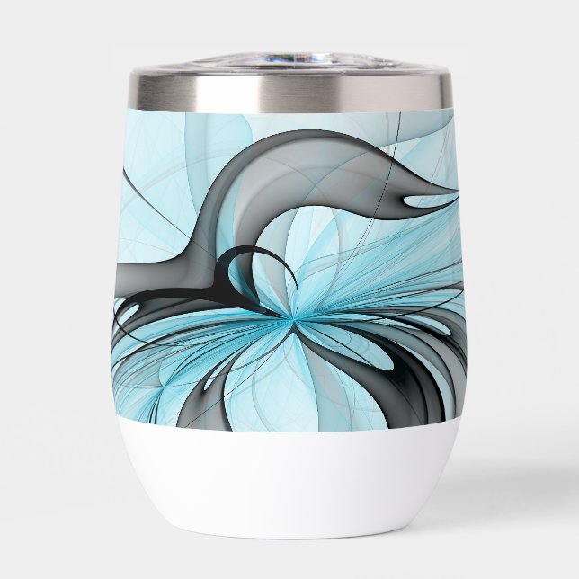 Resumen Antracita Gris Azul azul arte fractal mode (Frente)