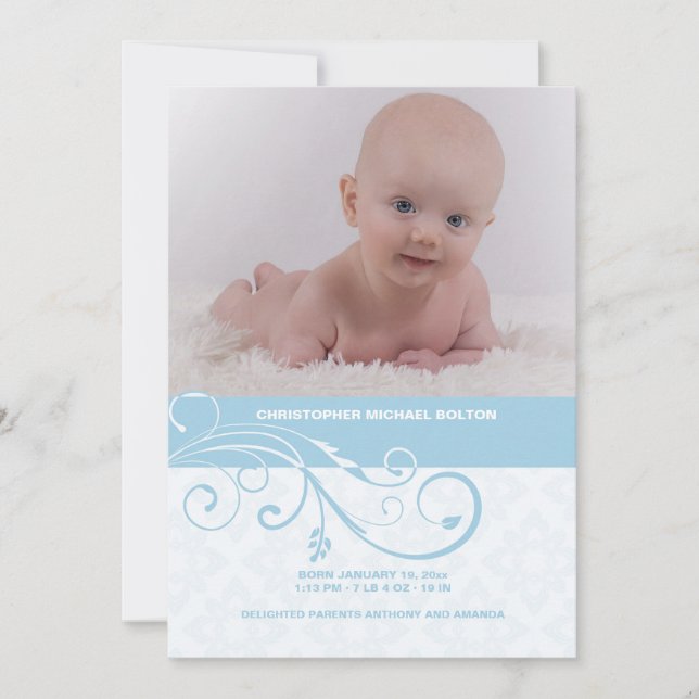 Resumen Anuncio de natalidad de foto de Swirl (Anverso)