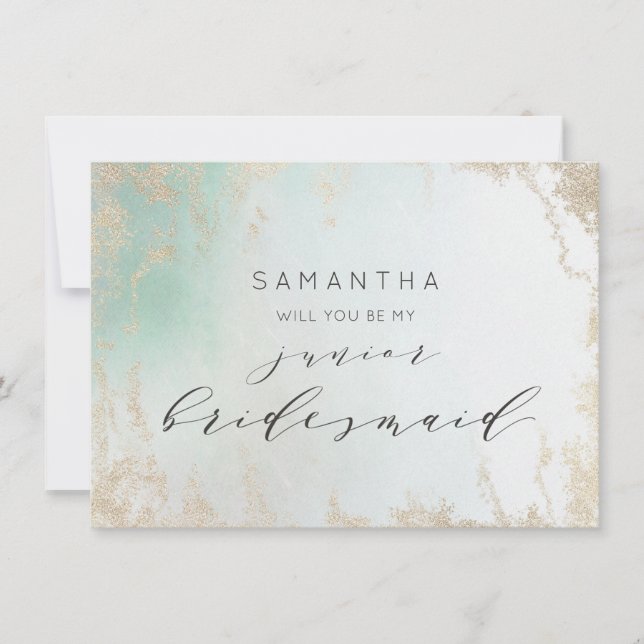 Resumen Aqua Ombre Fade with Frost Gold Purpurina (Anverso)