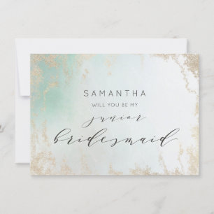 Resumen Aqua Ombre Fade with Frost Gold Purpurina