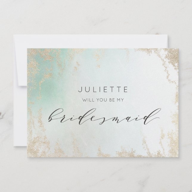 Resumen Aqua Ombre Fade with Frost Gold Purpurina (Anverso)