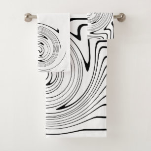 Resumen Art Black White Lines Twirl Minimalismo