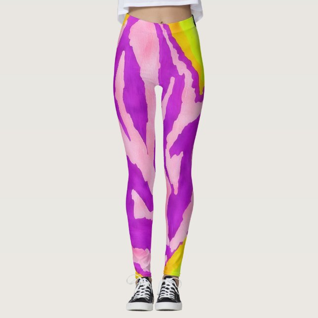 Resumen Art Purple Electrificación Leggings (Anverso)