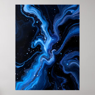 Resumen Arte Blanco Y Negro.Mármol Azul Cósmico