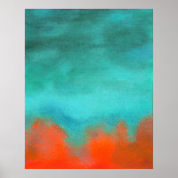 Resumen Arte Cielo Fuego Lava Naranja Rojo Turques