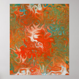 Resumen Arte contemporáneo Naranja rojo nadar Verd
