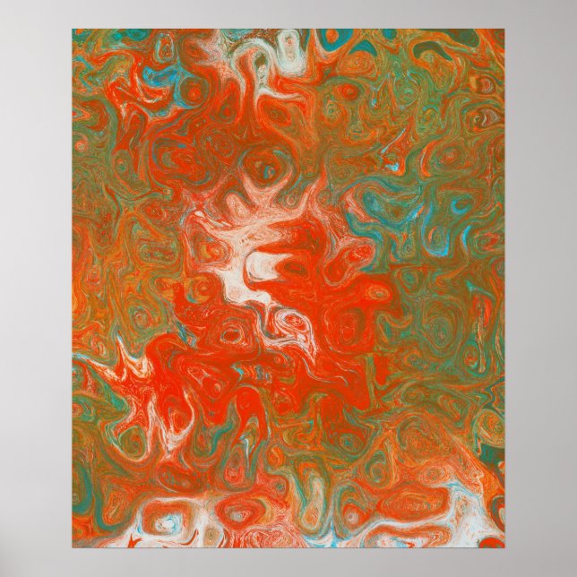 Resumen Arte contemporáneo Naranja rojo nadar Verd (Frente)
