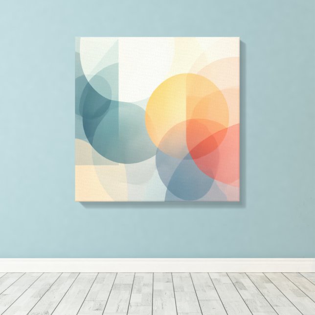 Resumen Arte de lienzo geométrico moderno (Insitu (piso de madera))