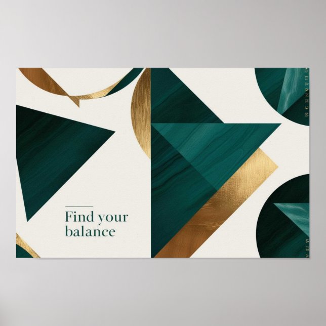 Resumen Arte geométrico moderno poster minimalista (Frente)