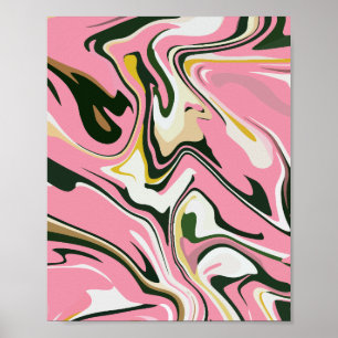 Resumen Arte giratorio con rosa, blanco y negro