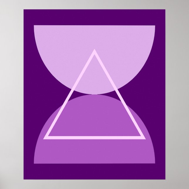 Resumen Arte moderno Formas geométricas púrpura (Frente)
