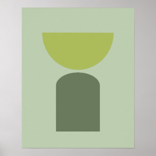 Resumen Arte moderno Formas geométricas Sage Green